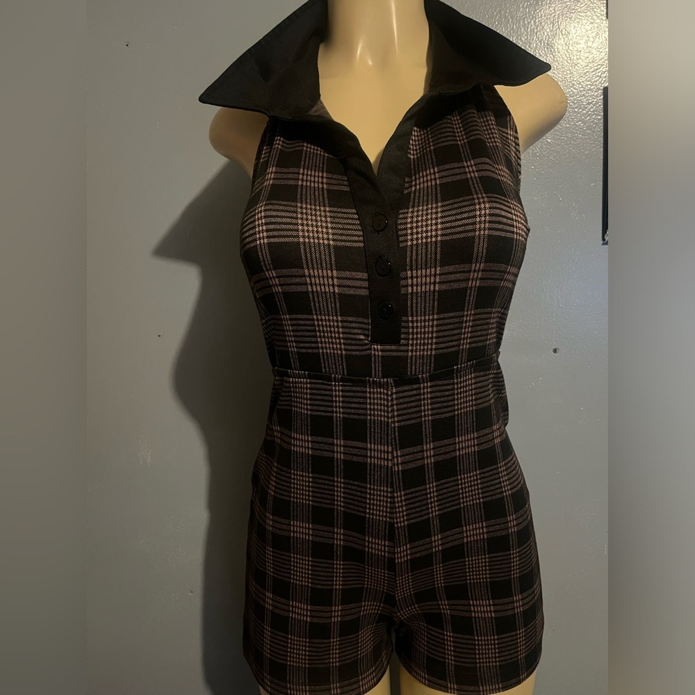 NWT Heart & Heels Women's 1 Piece Pink & Black Romper M
